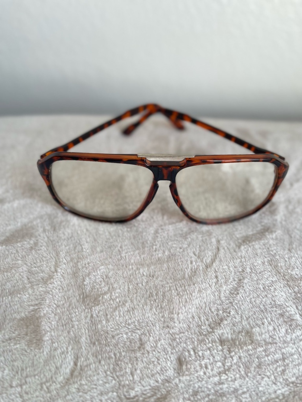Tortoise Aviator-Style Eyeglasses with Silver Bridge
